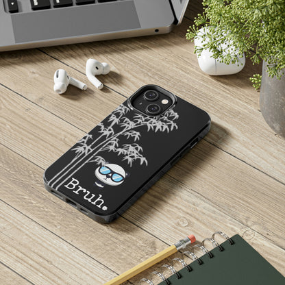 Bruh Black Panda Iphone case, high quality.