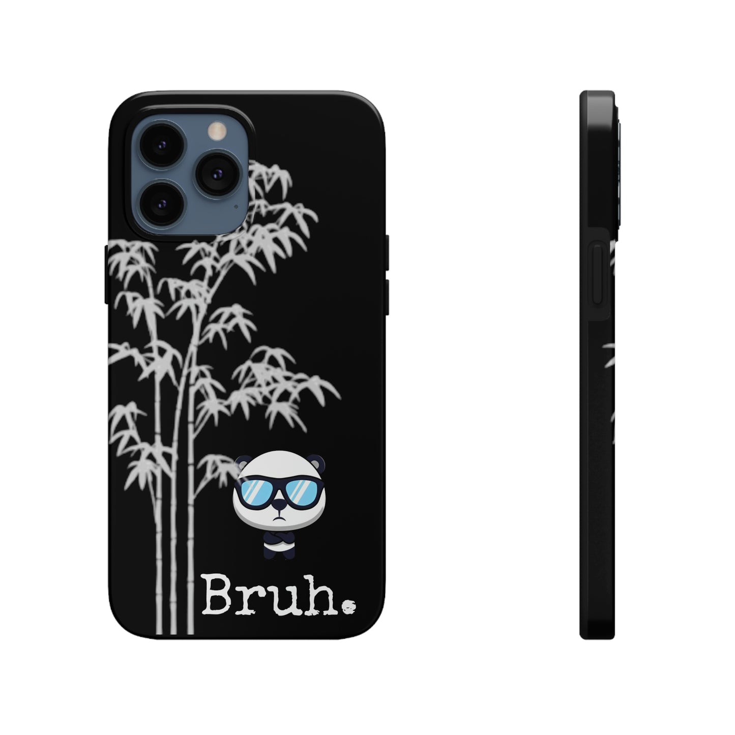 Bruh Black Panda Iphone case, high quality.