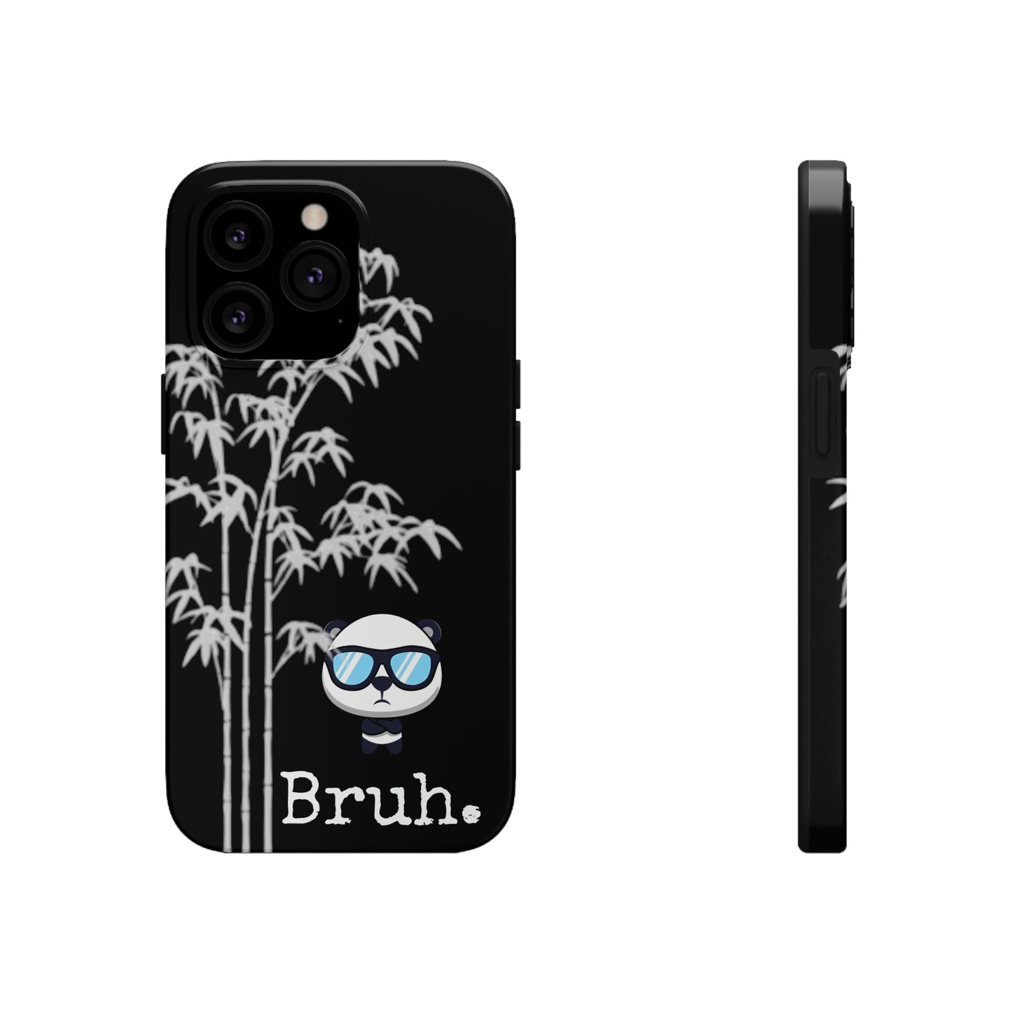 Bruh Black Panda Iphone case, high quality.