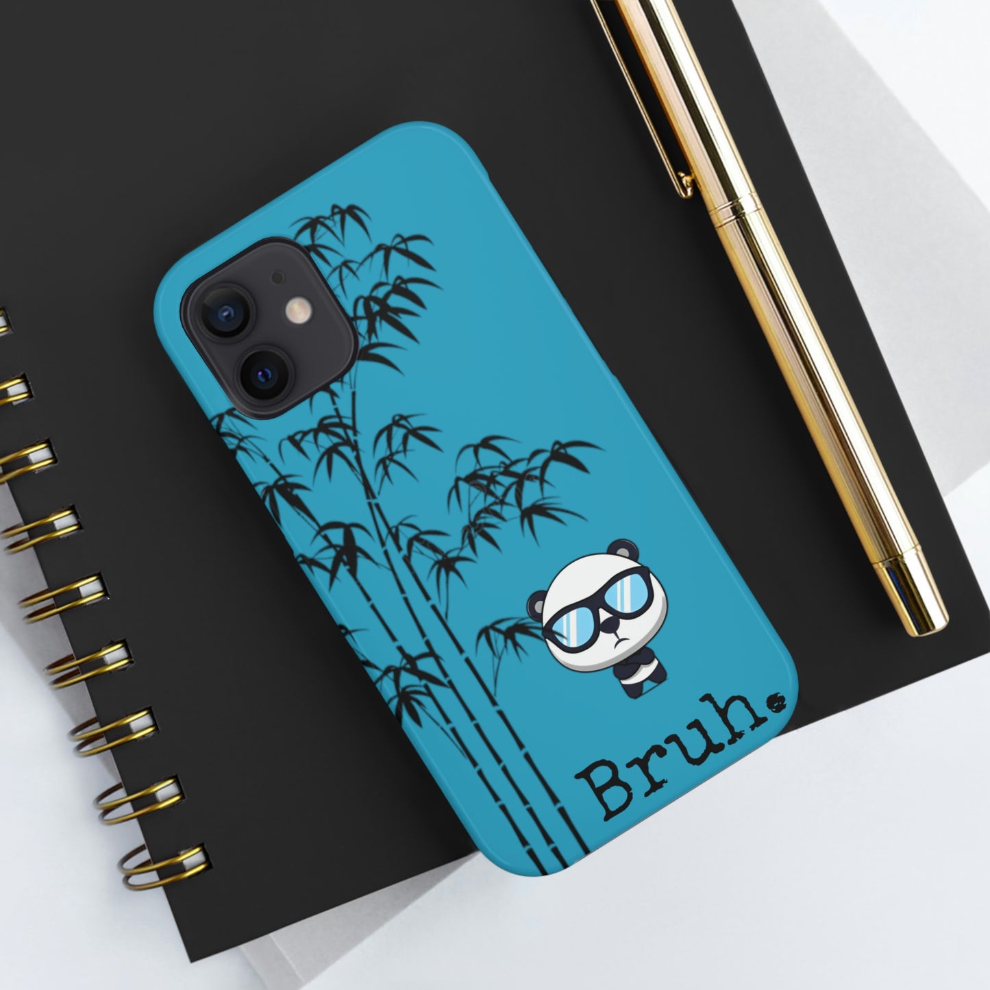 Bruh. Turqoise Panda IPhone case