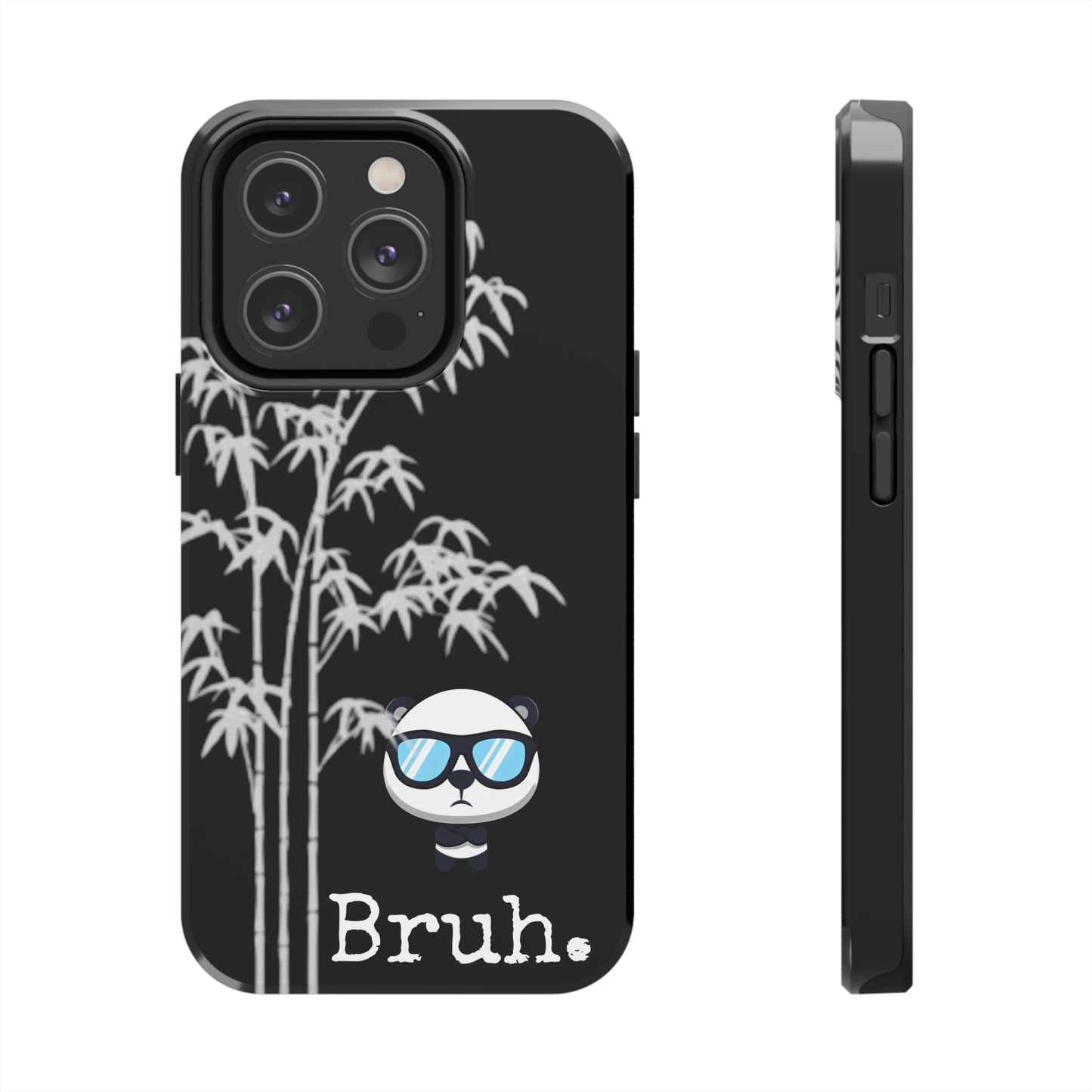 Bruh Black Panda Iphone case, high quality.