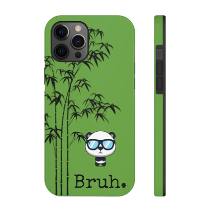 Bruh. Green Panda IPhone case