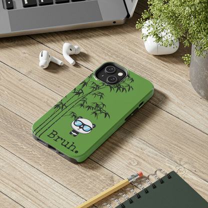 Bruh. Green Panda IPhone case