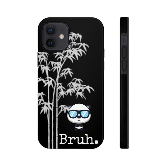 Bruh Black Panda Iphone case, high quality.