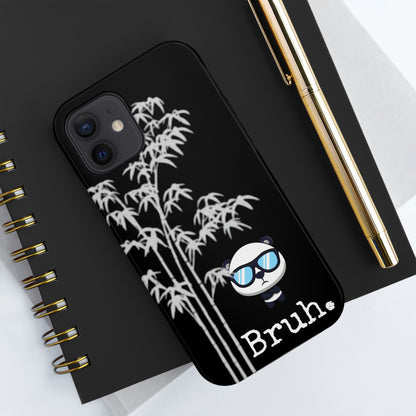 Bruh Black Panda Iphone case, high quality.