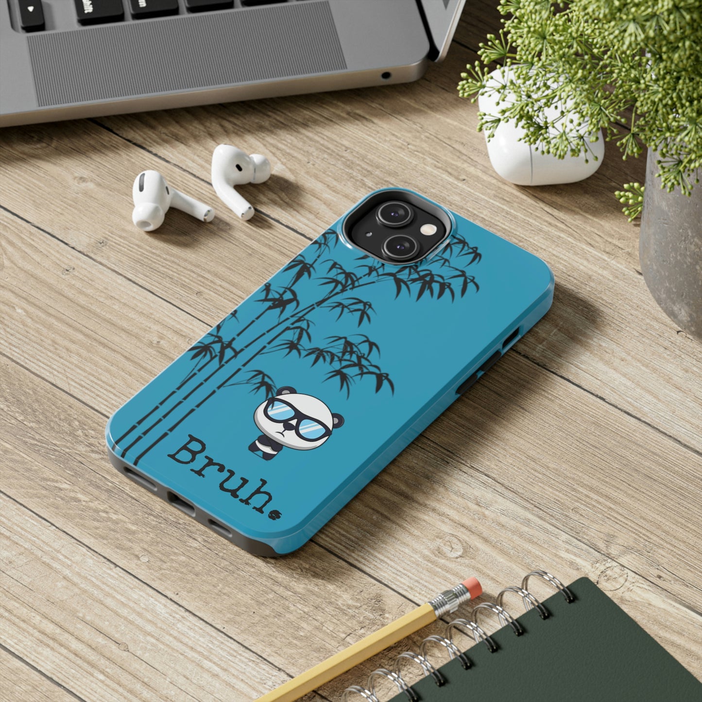 Bruh. Turqoise Panda IPhone case