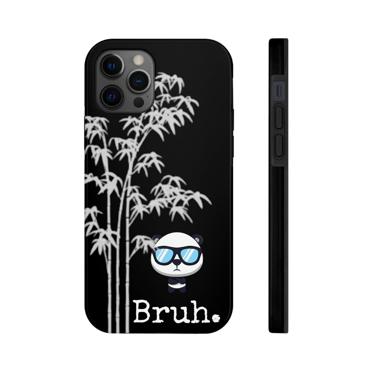 Bruh Black Panda Iphone case, high quality.